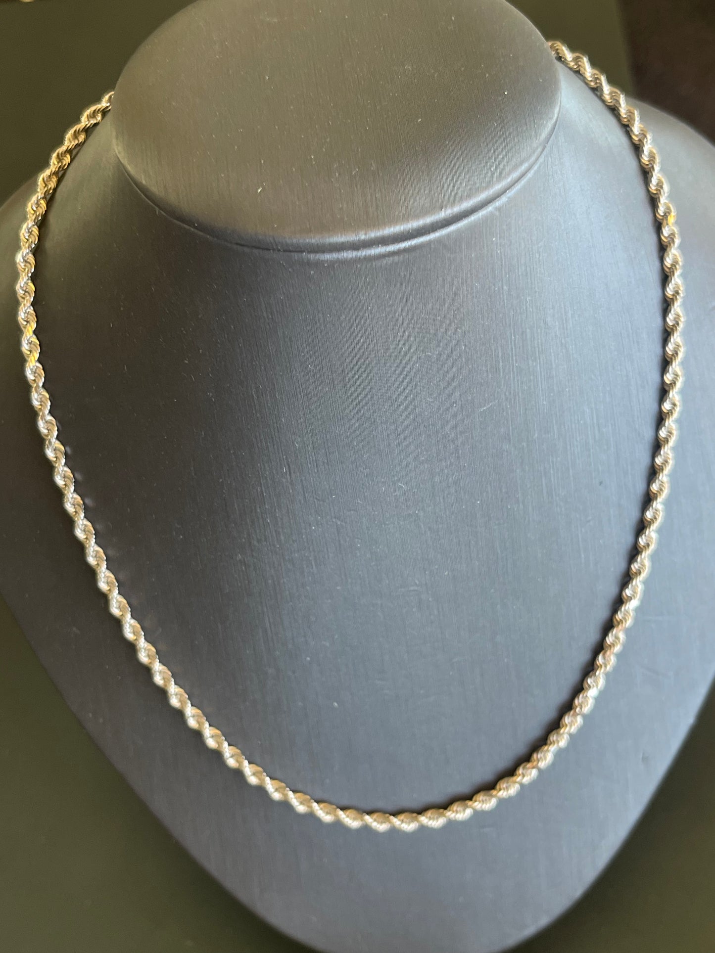 14k white Gold 16” Rope chain