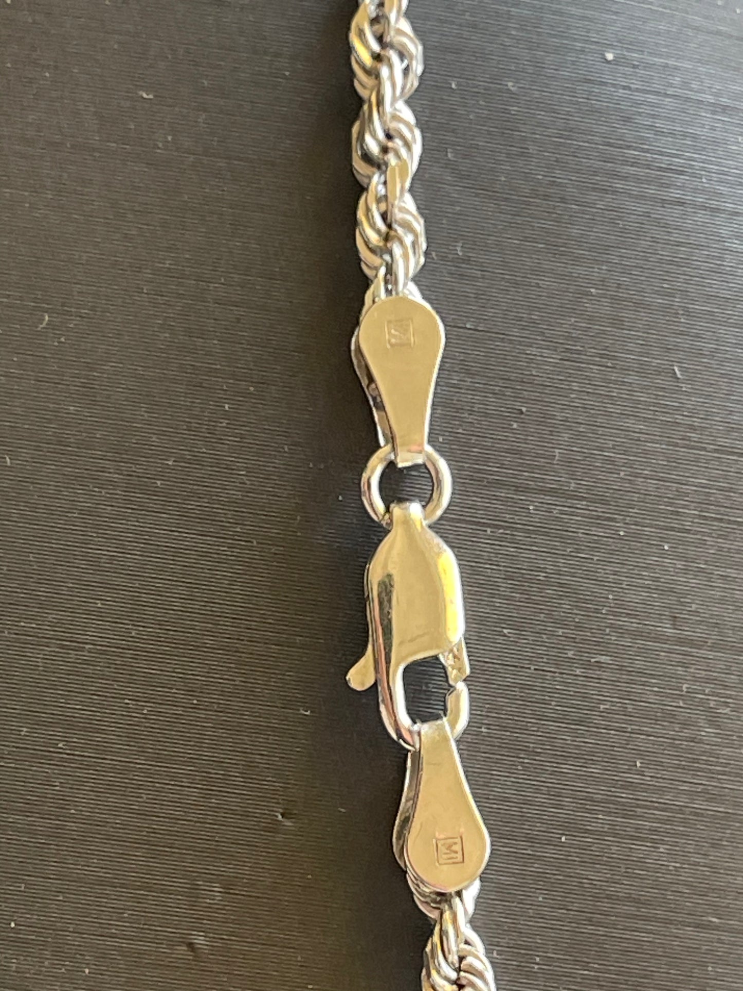 14k white Gold 16” Rope chain