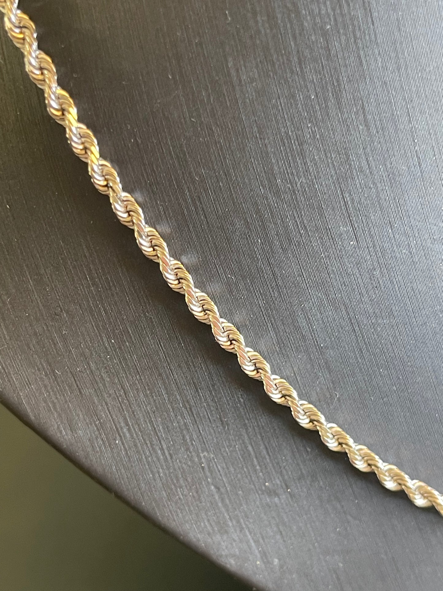 14k white Gold 16” Rope chain