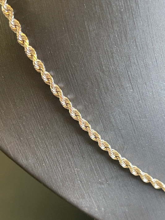 14k white Gold 16” Rope chain